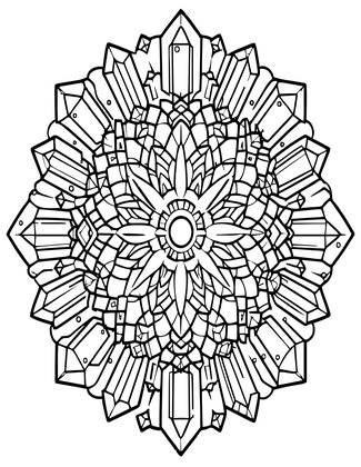 Crystal Mandala - Free printable coloring page