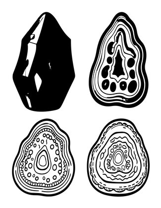 Geode Collection - Free printable coloring page