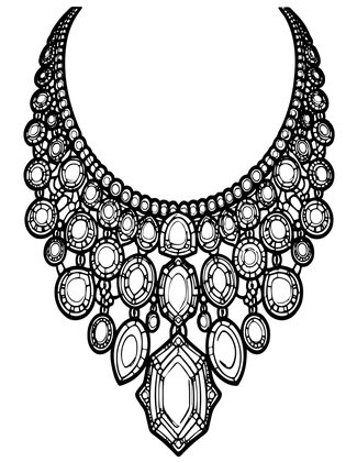Gem Necklace - Free printable coloring page