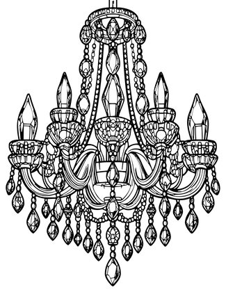 Crystal Chandelier - Free printable coloring page