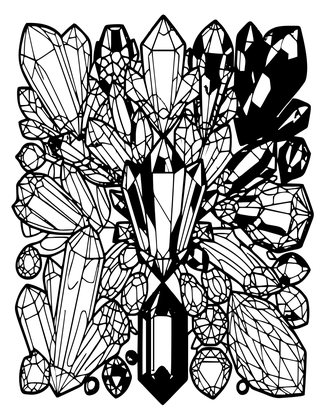 Crystal Panorama - Free printable coloring page