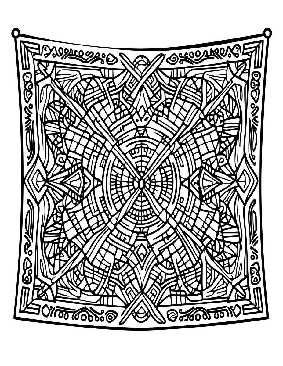 Cursed Tapestry - free printable coloring page
