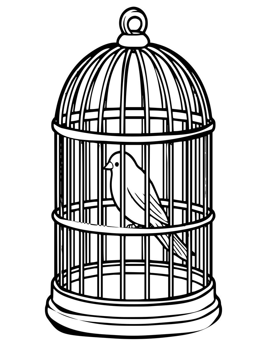 Enchanted Cage - free printable coloring page