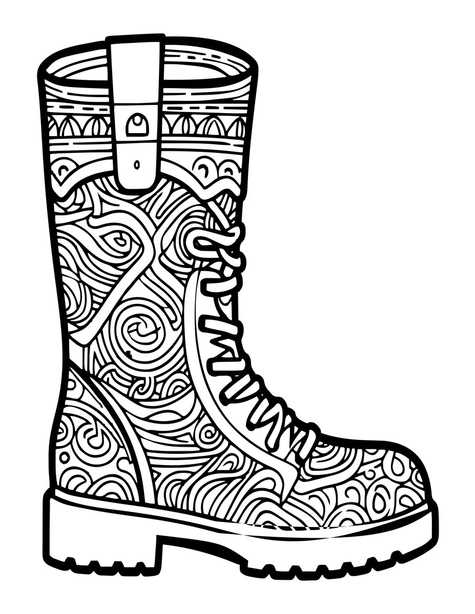 Cursed Boots - free printable coloring page