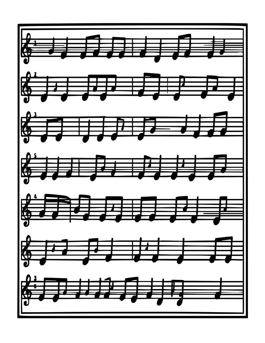 Haunted Music Sheet - free printable coloring page