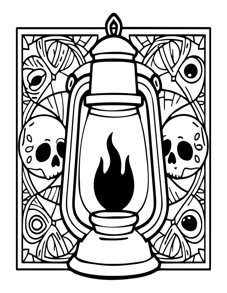 Cursed Lantern - free printable coloring page
