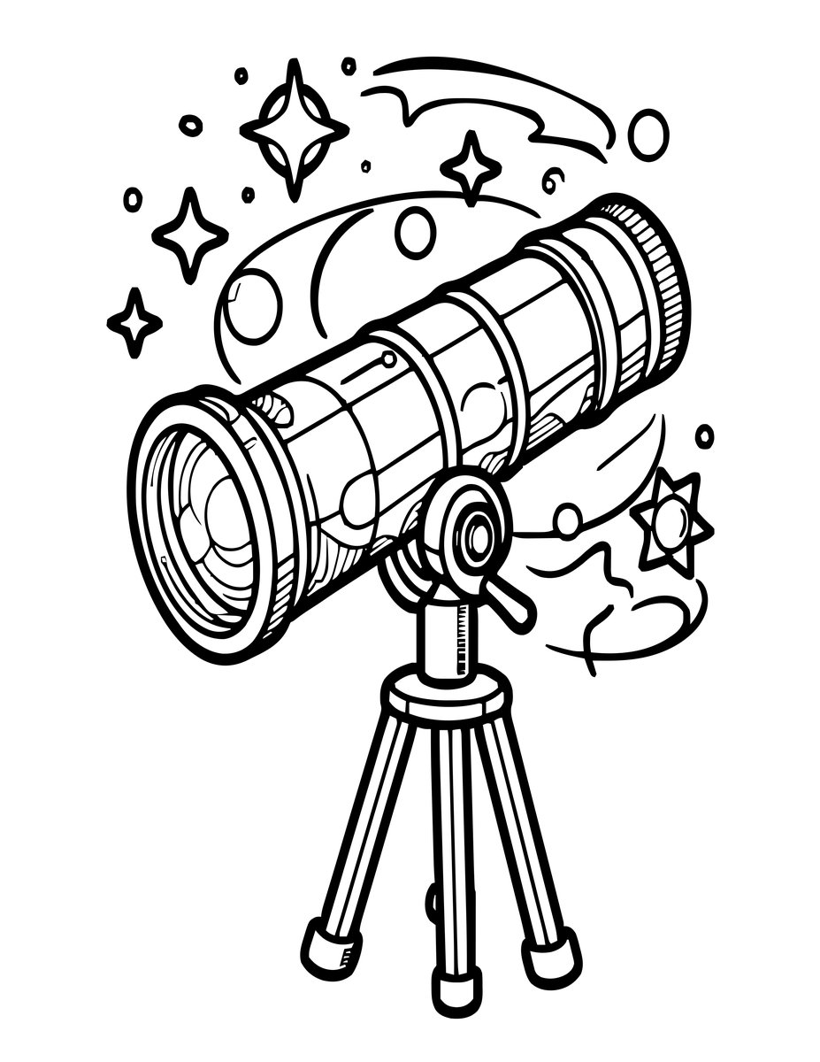 Cursed Telescope - free printable coloring page