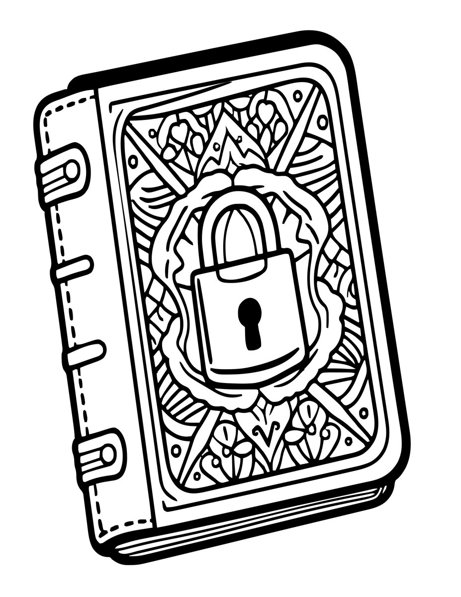 Cursed Book - free printable coloring page
