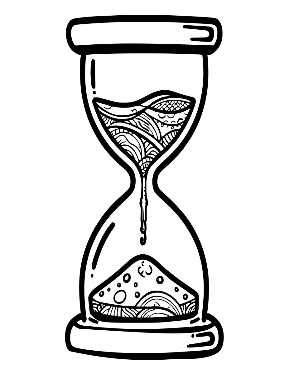 Cursed Hourglass - free printable coloring page