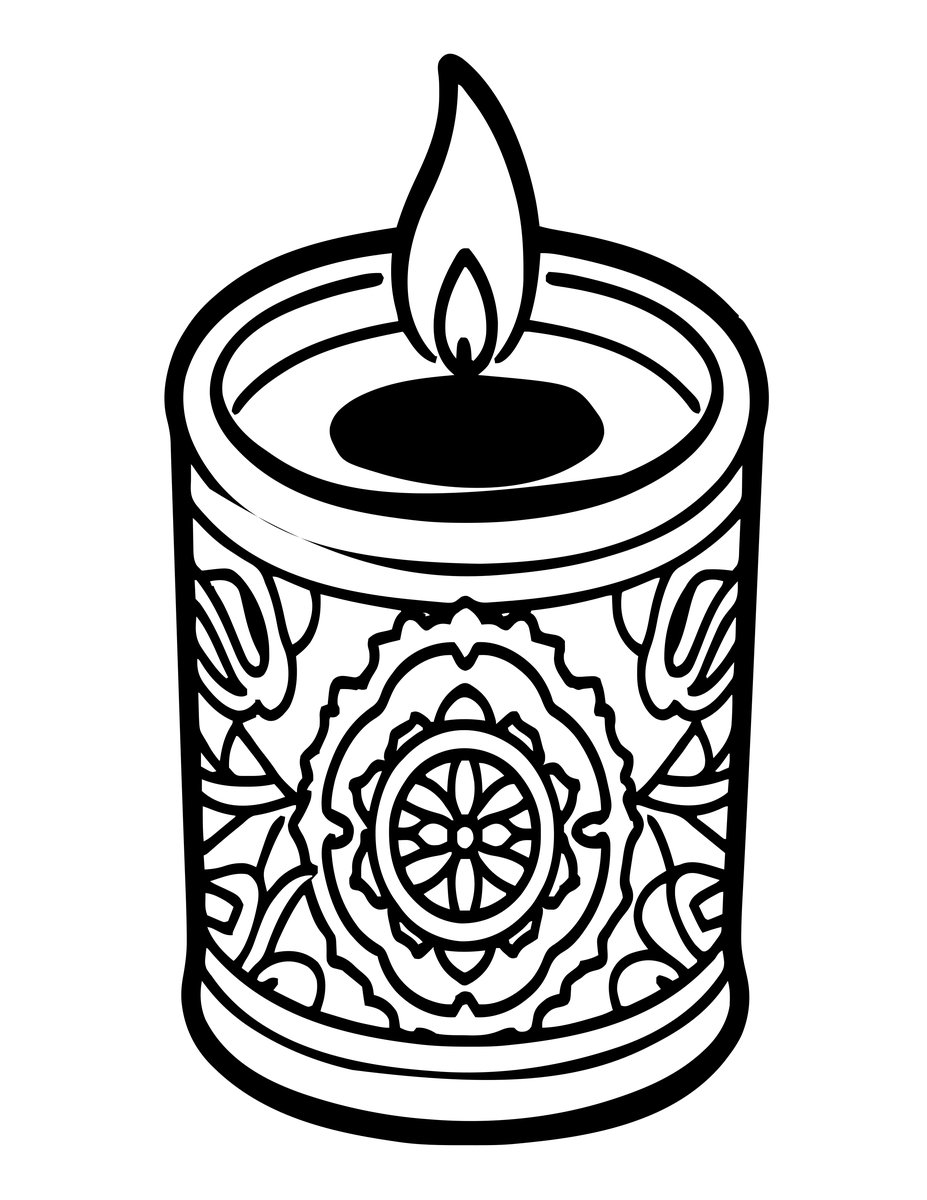 Enchanted Candle - free printable coloring page