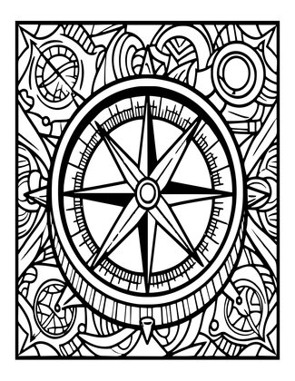 Cursed Compass - Free printable coloring page