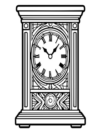 Haunted Clock - Free printable coloring page