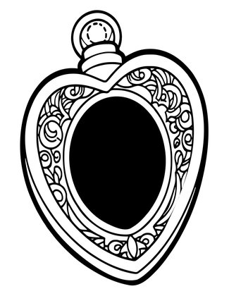 Haunted Locket - Free printable coloring page