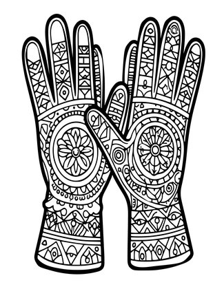 Cursed Gloves - Free printable coloring page