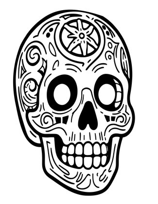 Necromancer's Skull - Free printable coloring page