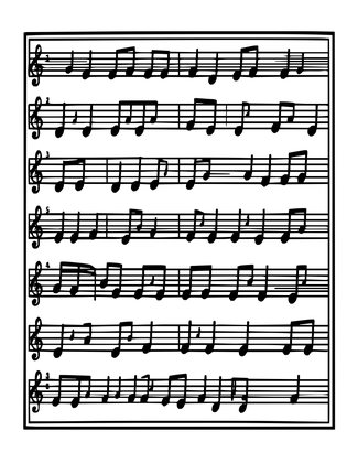 Haunted Music Sheet - Free printable coloring page