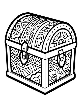 Haunted Chest - Free printable coloring page