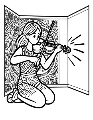 Wailing Violin - Free printable coloring page