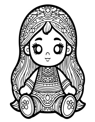Cursed Doll - Free printable coloring page