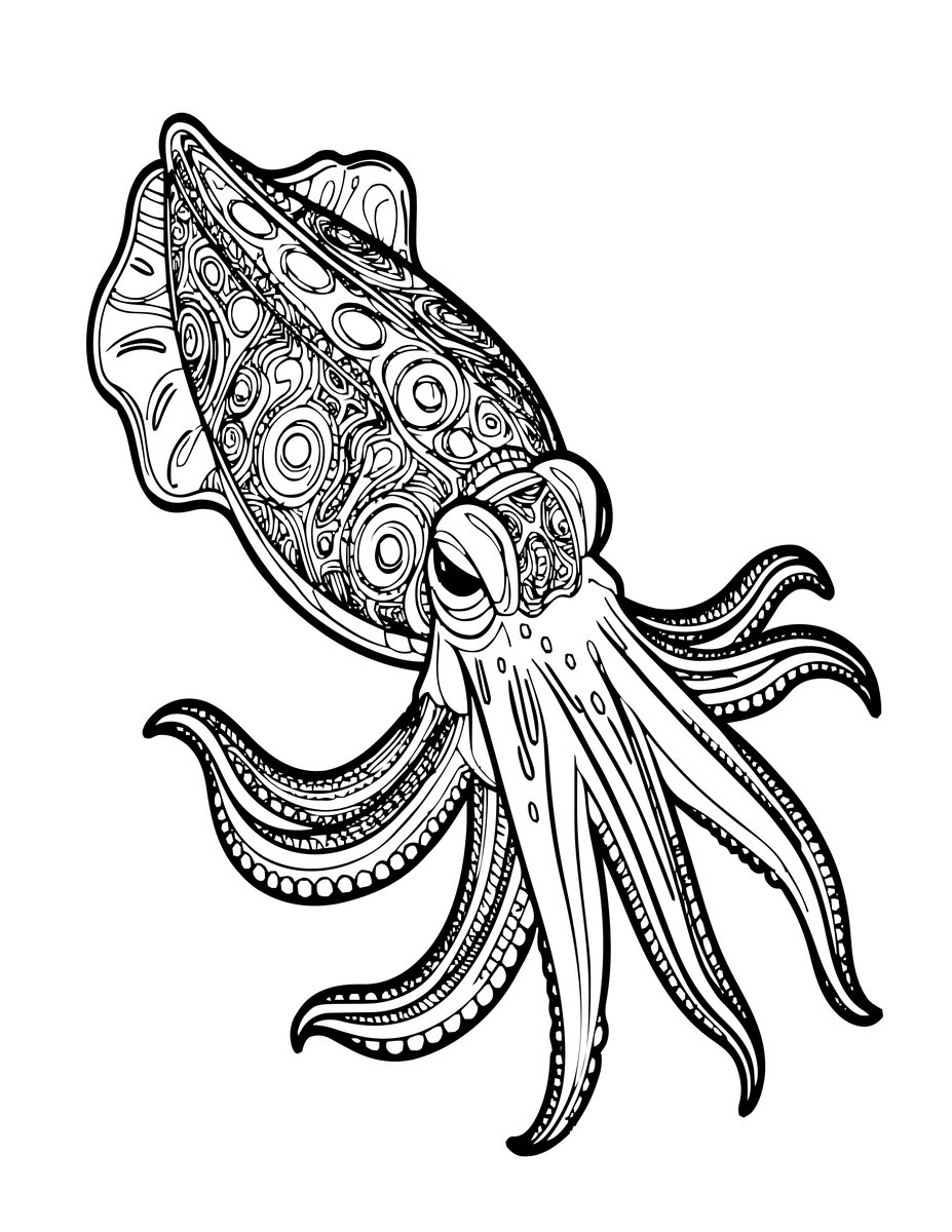 Cuttlefish Colors - free printable coloring page