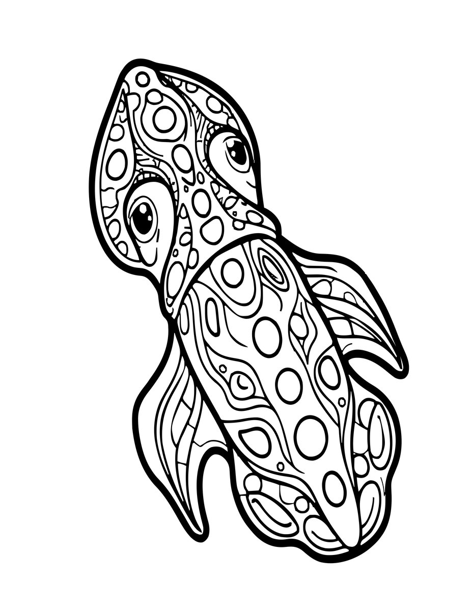 Juvenile Cuttlefish - free printable coloring page