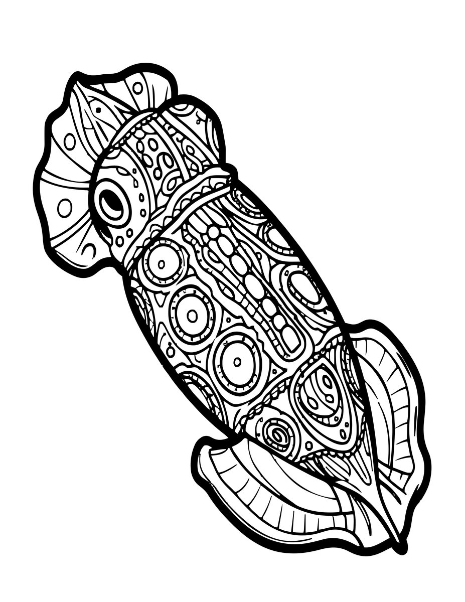 Cuttlefish Research - free printable coloring page