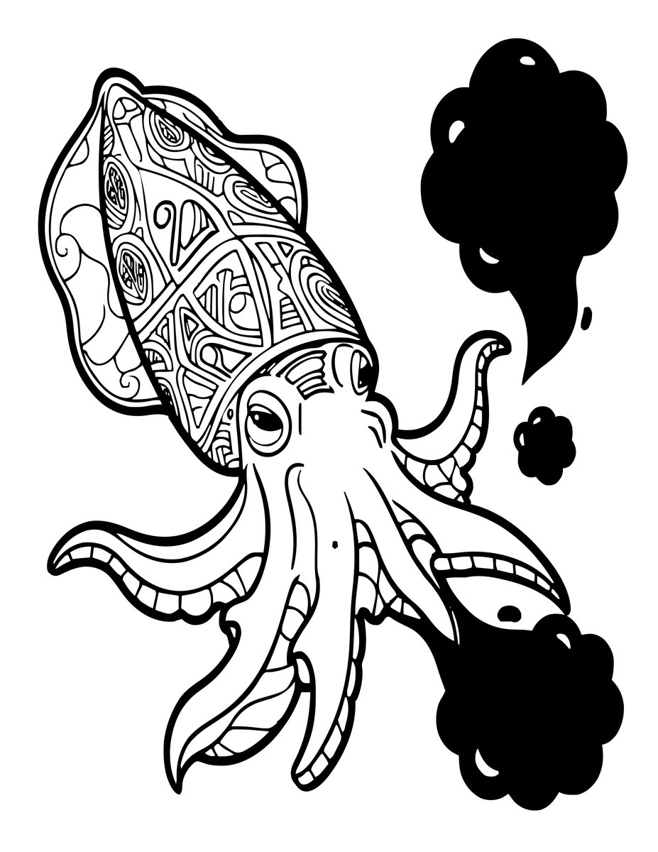 Cuttlefish Ink - free printable coloring page