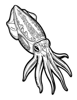 Cuttlefish Pulse - Free printable coloring page
