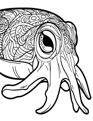 Cuttlefish Eye - Free printable coloring page
