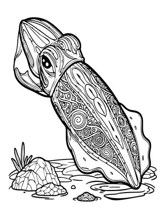 Giant Cuttlefish - Free printable coloring page