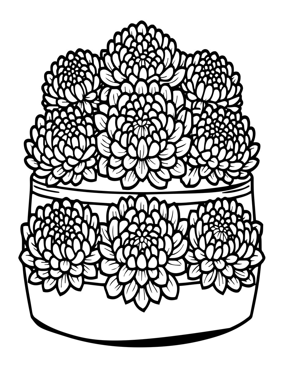 Chrysanthemum Show - free printable coloring page