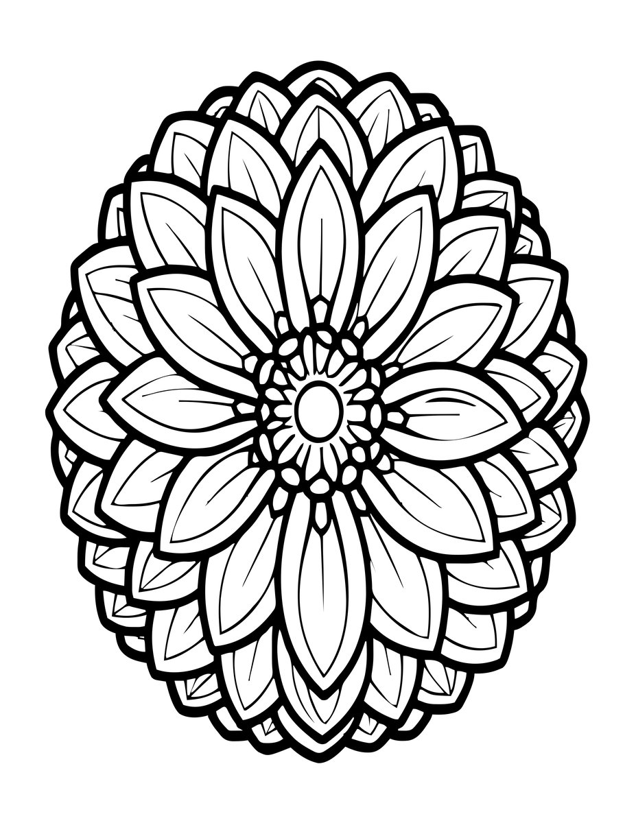 Pompon Dahlia - free printable coloring page