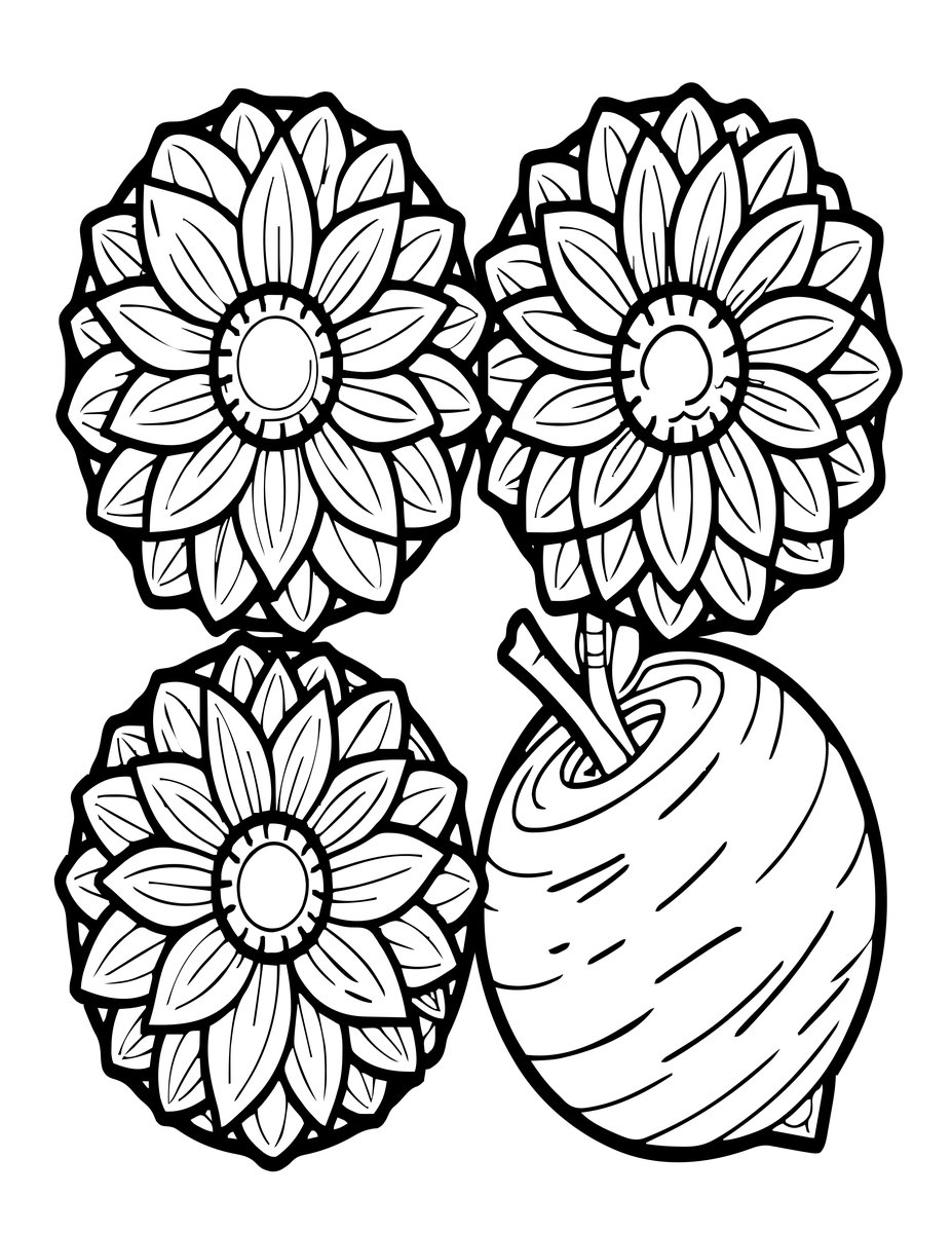 Dahlia Tubers - free printable coloring page