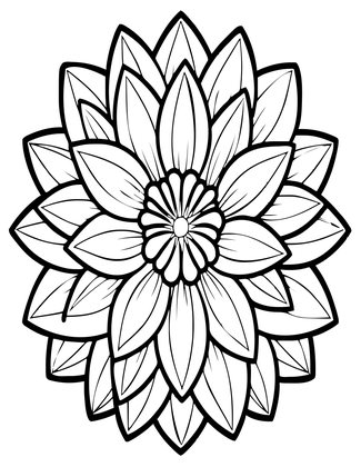 Water Lily Dahlia - Free printable coloring page