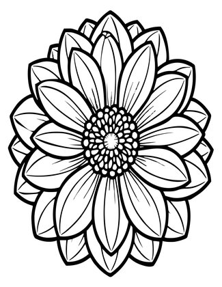 Anemone Dahlia - Free printable coloring page