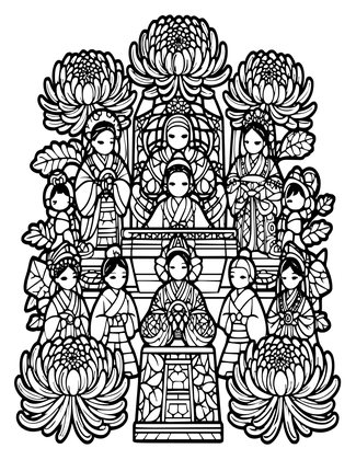 Chrysanthemum Festival - Free printable coloring page