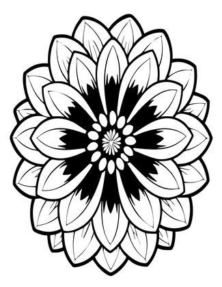 Bi-Color Dahlia - Free printable coloring page