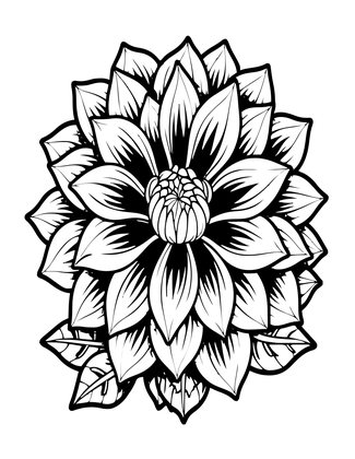 Dark Bishop Dahlia - Free printable coloring page