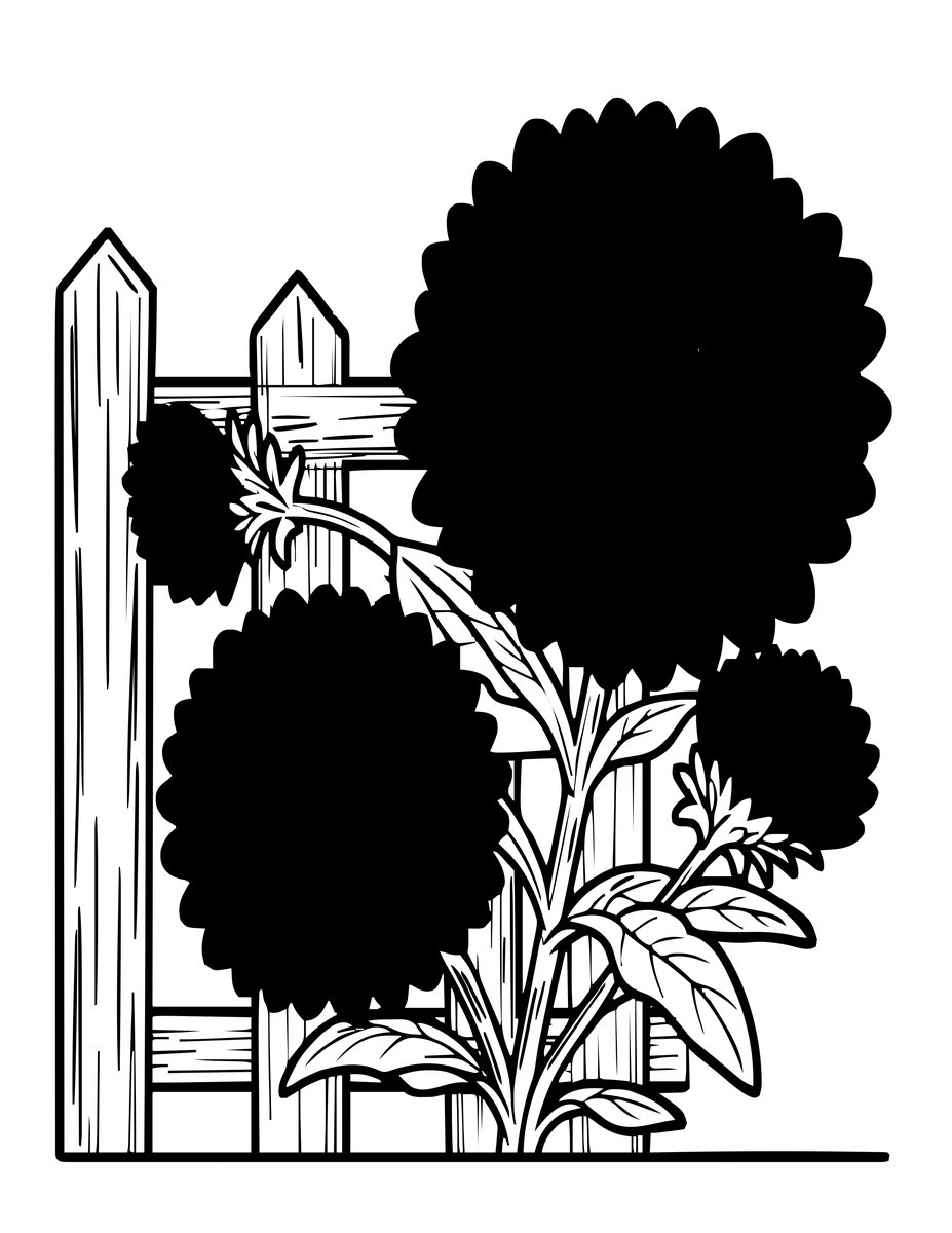 New England Aster - free printable coloring page
