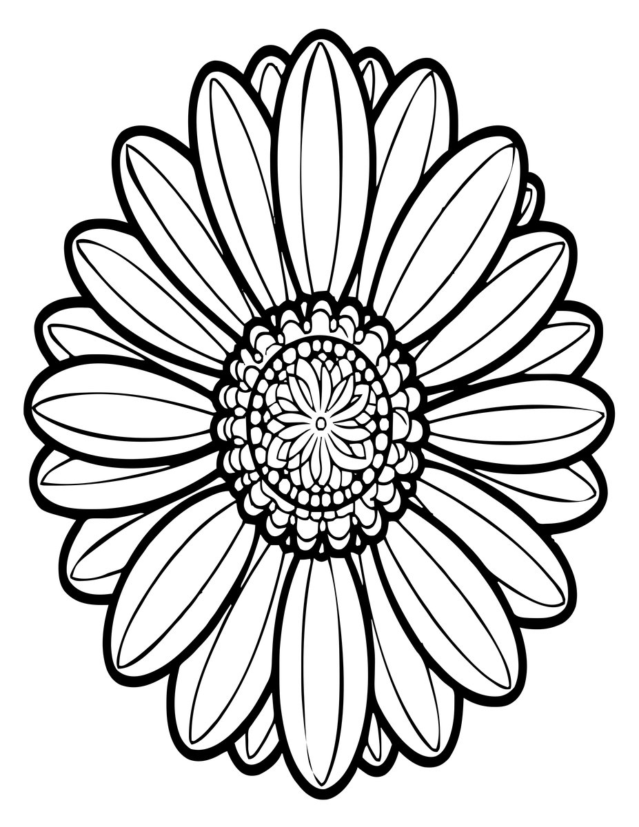 African Daisy - free printable coloring page