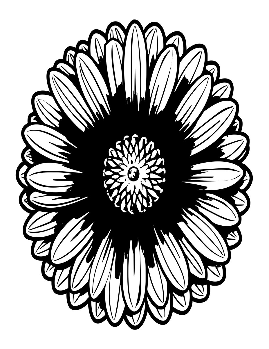 Aster in Bloom - free printable coloring page