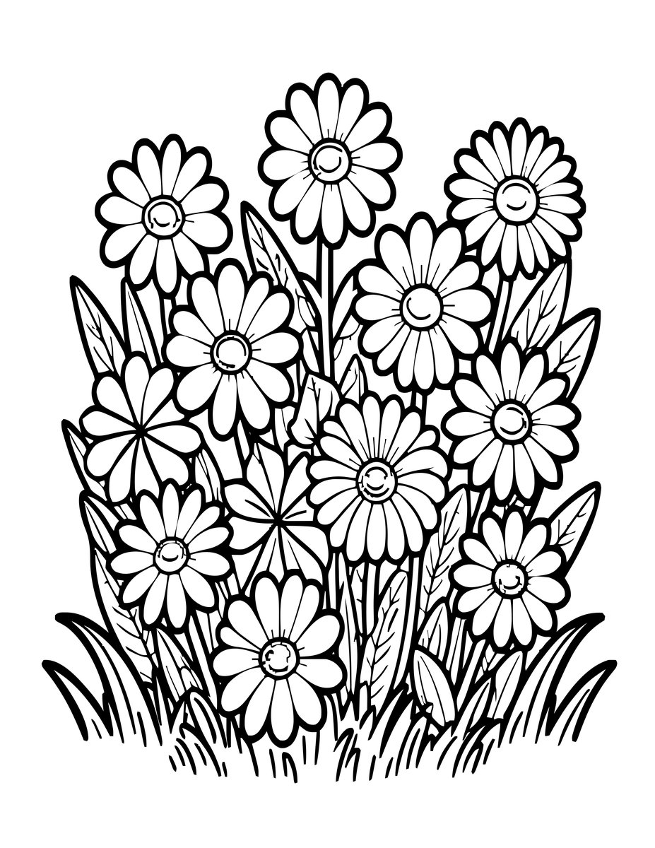 Daisy and Clover - free printable coloring page