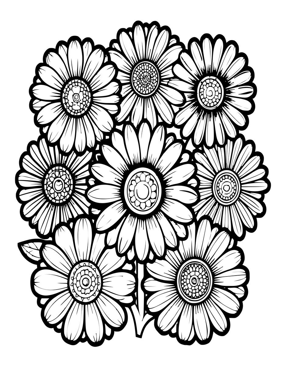 Aster Night - free printable coloring page