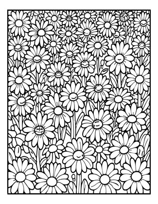 Meadow Daisies - Free printable coloring page
