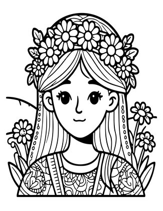 Daisy Crown - Free printable coloring page