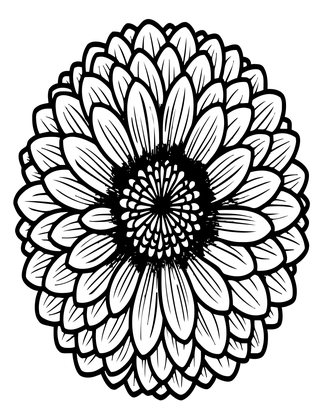 China Aster - Free printable coloring page