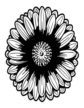 Aster in Bloom - Free printable coloring page