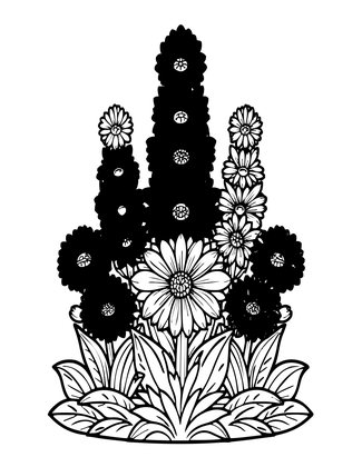 Tatarian Aster - Free printable coloring page