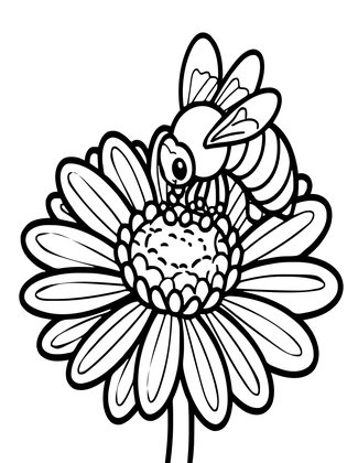 Aster and Bee - Free printable coloring page