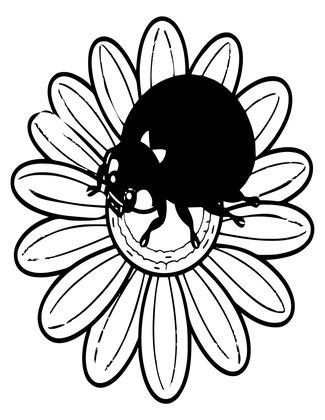 Daisy and Ladybug - Free printable coloring page